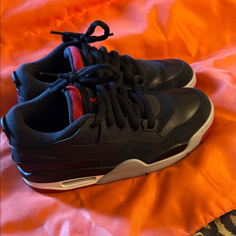Nike Black and Red Air Low-Top Sneakers